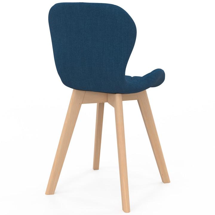 Juego de 6 sillas de comedor de tela azul pato - ROBINE - ID Market