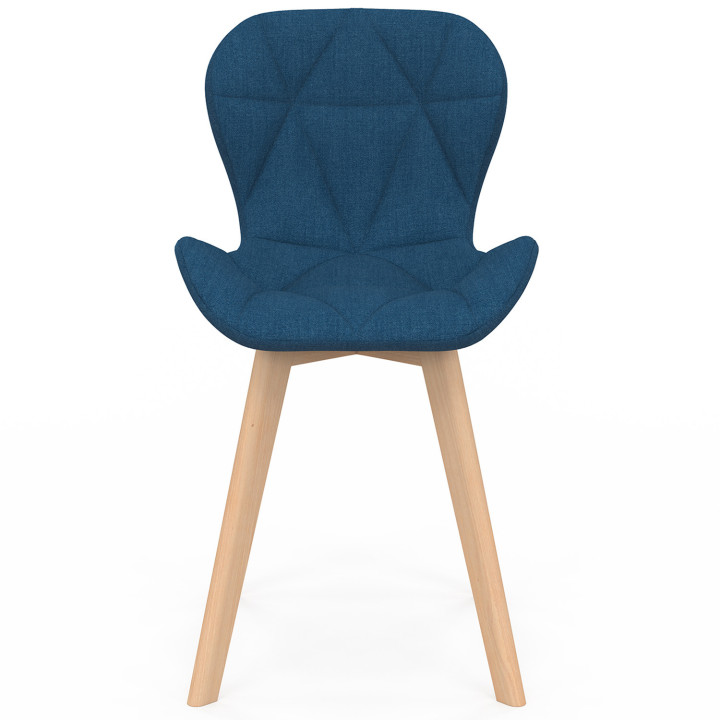 Juego de 6 sillas de comedor de tela azul pato - ROBINE - ID Market