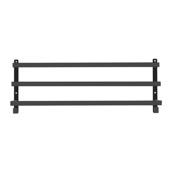 DALLAS portasalviette a muro a 3 livelli in metallo nero dal design industriale