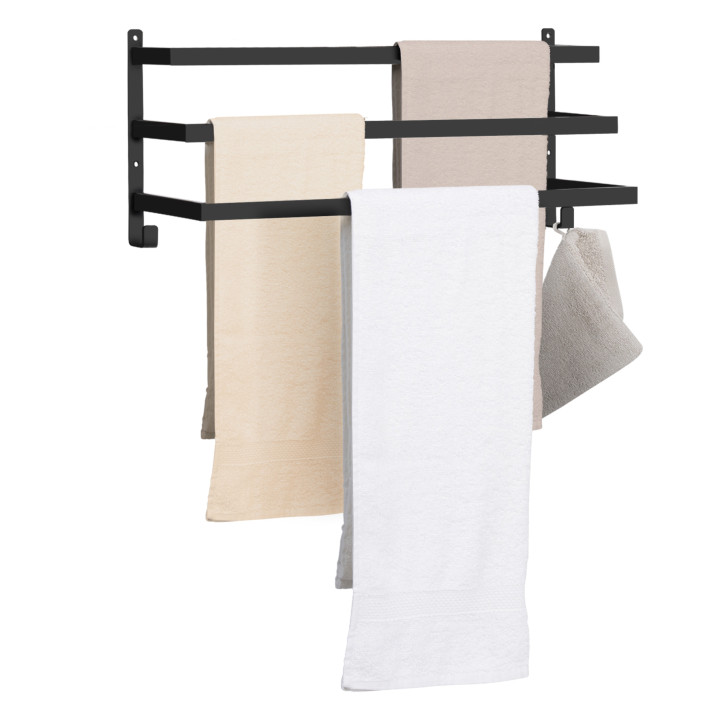 Toallero de pared de metal negro de diseño industrial - DALLAS | ID Market