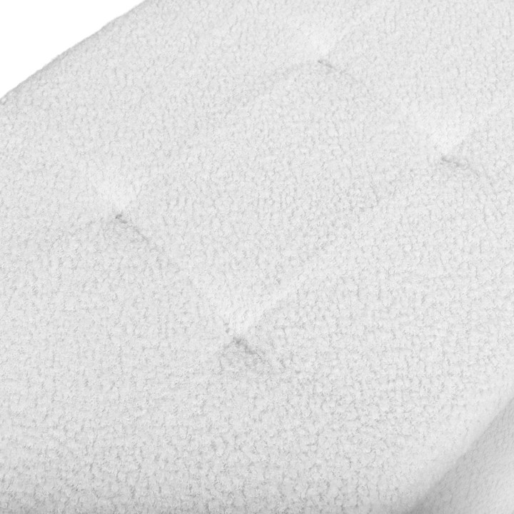 Banc coffre rangement LOUIS pieds métal doré 100 cm tissu bouclette blanc