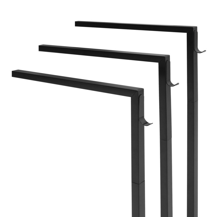 Porte-serviettes sur pied 3 barres latérales DALLAS métal noir design industriel
