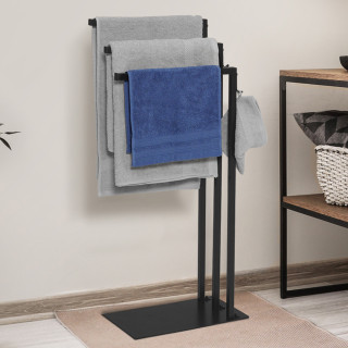 Sèche Serviette Porte-serviettes Dallas 3 étages - Design Industriel (blanc, 85cm) Meuble De Rangement