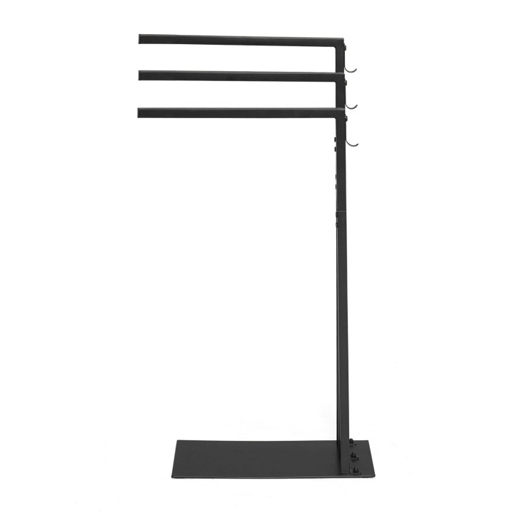 Porte-serviettes sur pied 3 barres latérales DALLAS métal noir design industriel