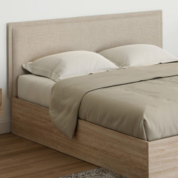 Hang-hoofdbord ALHYA 160 cm in beige linnen stof