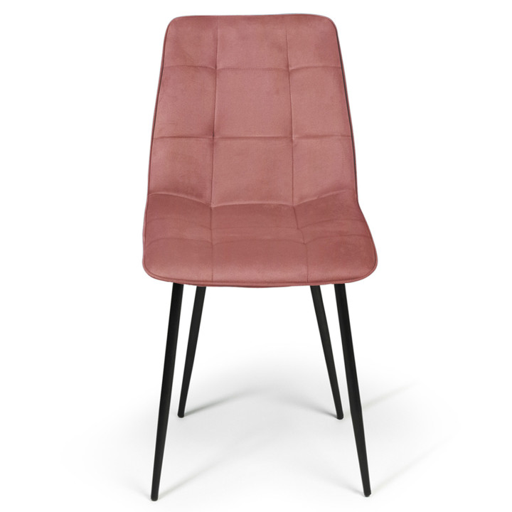 Lot de 6 chaises MILA en velours mix color bleu x2, jaune ocre x2, rose x2