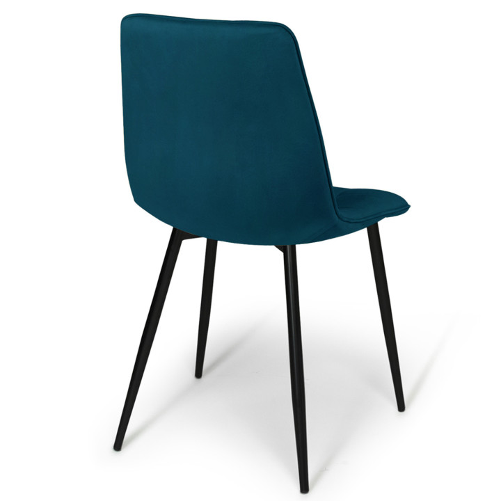 Lot de 6 chaises MILA en velours mix color bleu x2, jaune ocre x2, rose x2