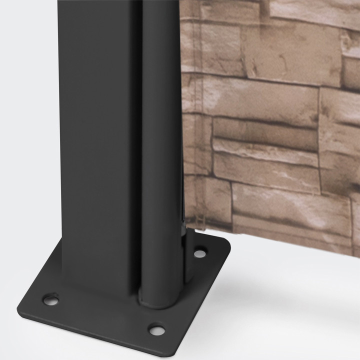 Pantalla plegable retráctil para exterior 180x400cm impresión piedra lateral persiana | ID Market