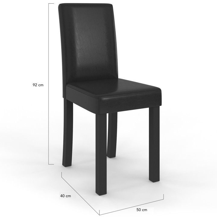 Lot de 4 chaises HANNAH noires pour salle à manger