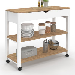 Aparador de cocina XXL con encimera de 100 cm efecto haya y cajón - PENH | ID Market