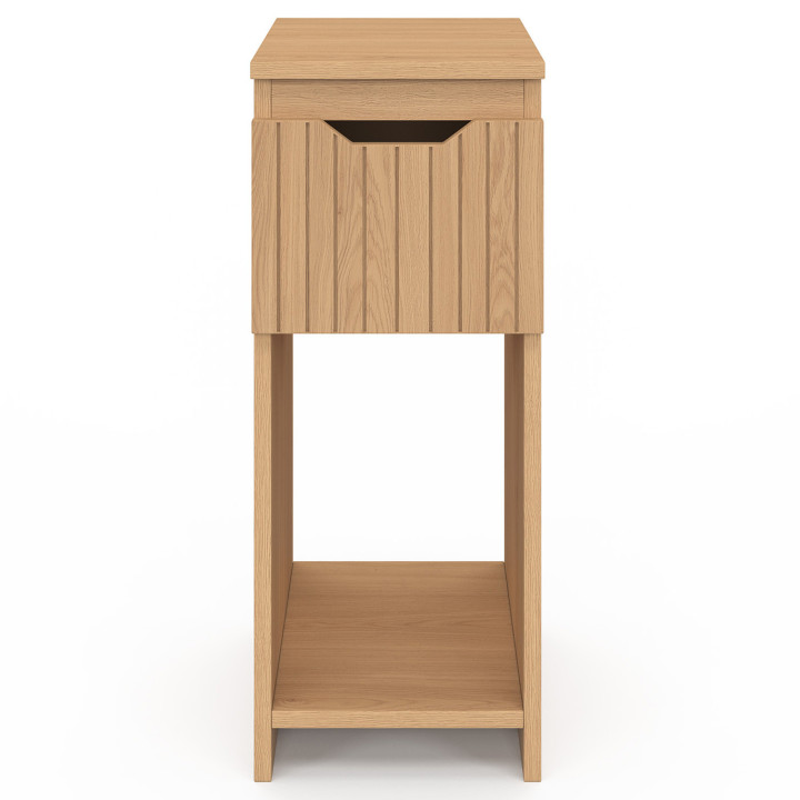 Mesitas de noche estrechas con listón y efecto madera y 1 cajón - ANOUK | IDMarket