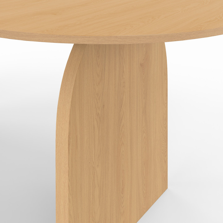 Mesa de comedor oval japandi extensible para 6-10 personas en madera de haya efecto 160 - 200 cm - EDITH | ID Market