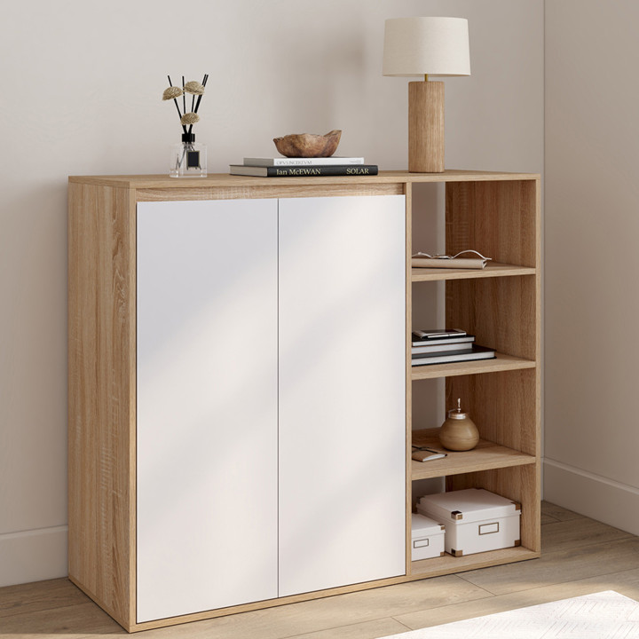 Mueble zapatero 12 pares 2 puertas con 4 estantes - TOMI | ID Market