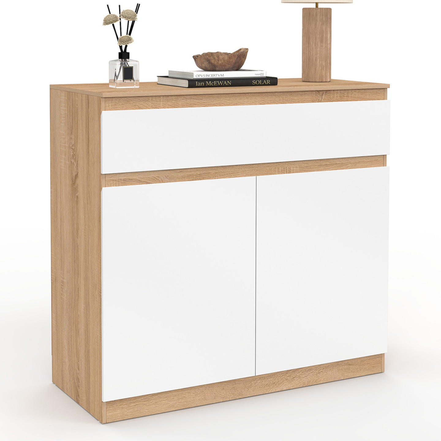 Armoire à chaussures murale blanc 80x18x90 cm bois d ingénierie | Leroy