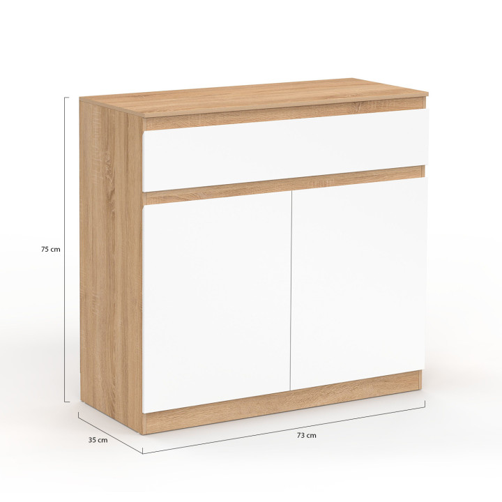 Mueble zapatero 12 pares 2 puertas 1 cajón - TOMI | ID Market