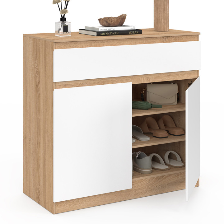 Mueble zapatero 12 pares 2 puertas 1 cajón - TOMI | ID Market