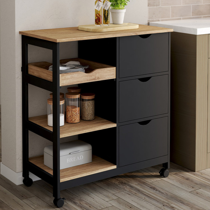 Aparador de cocina con 3 cestas y 1 bandeja extraíble - MUNA |ID Market