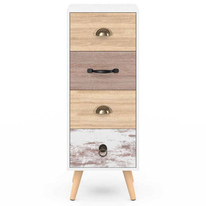 BAHIA 30 cm dressoir met 4 laden Scandinavisch chiffonier voor entree badkamer