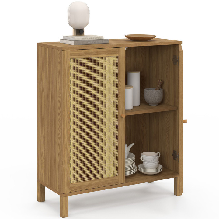 Aparador vintage 2 puertas, 70 cm efecto caña - HANAE | ID Market