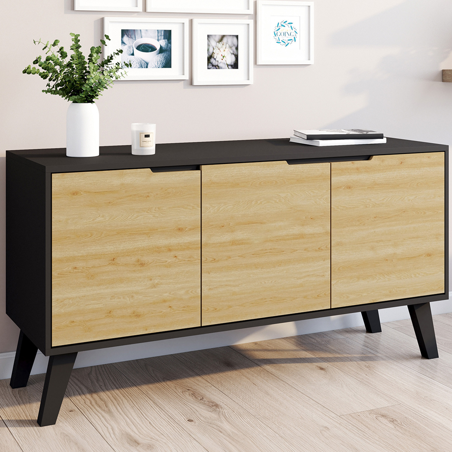 Buffet bas scandinave noir