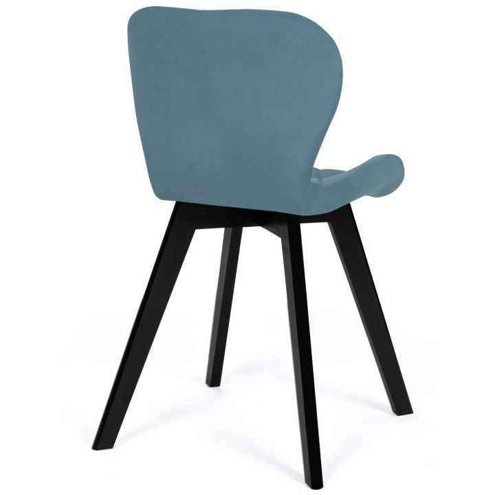 Set di 4 sedie ROBINE in velluto pastello nei colori blu, grigio chiaro, grigio scuro e rosa