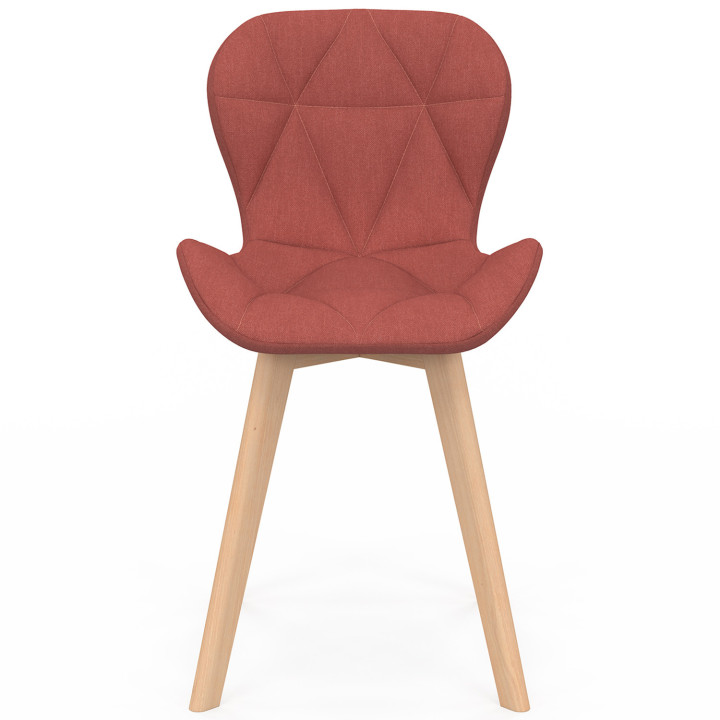 Set van 4 ROBINE stoelen in donkergrijs, terracotta en beige gemengde stof x2