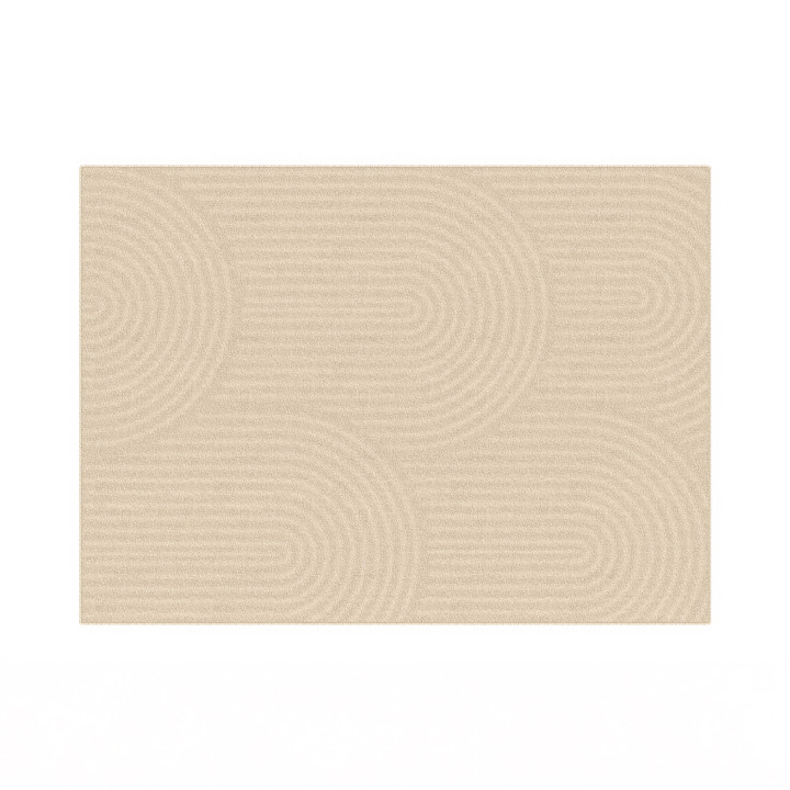 Tappeto rettangolare per interni con motivo circolare beige 160 x 220 cm - JADA | ID Market