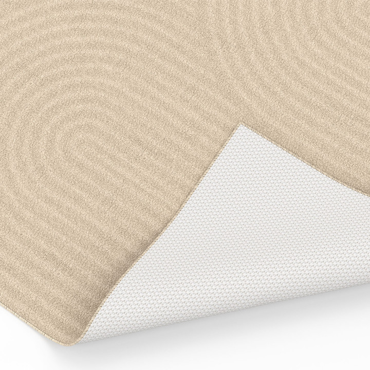 Tapis d'intérieur rectangle JADA à motifs circulaire beige 160 x 220 cm