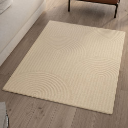 Alfombra interior rectangular con dibujo circular beige 120 x 170 cm - JADA | ID Market