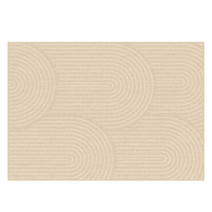 Tapis d'intérieur rectangle JADA à motifs circulaire beige 120 x 170 cm