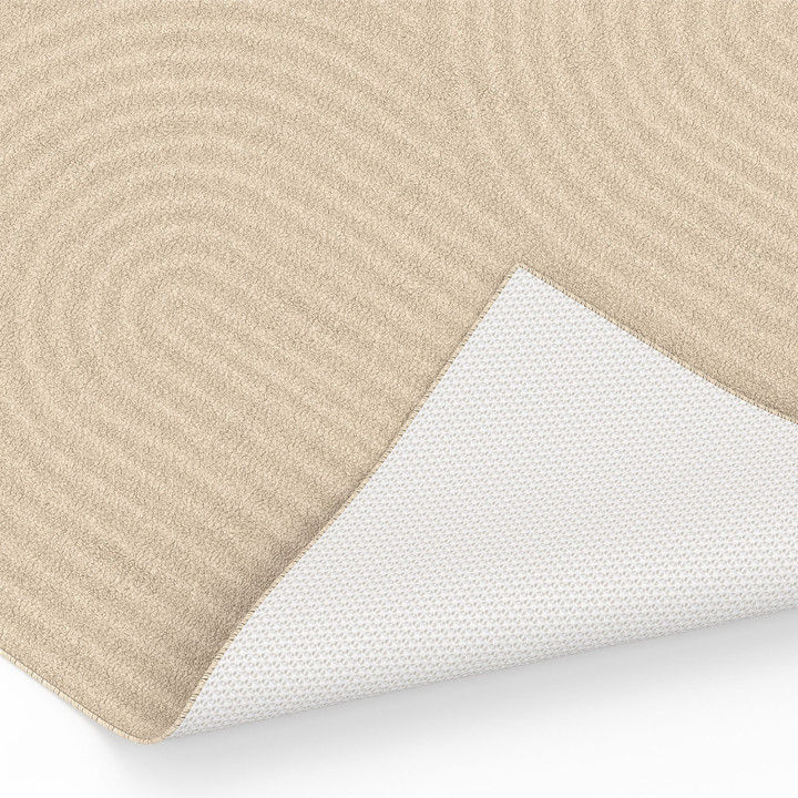 Tapis d'intérieur rectangle JADA à motifs circulaire beige 120 x 170 cm