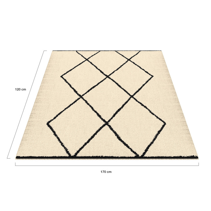 Tapis d'intérieur rectangle CASA motifs berber 120 x 170 cm