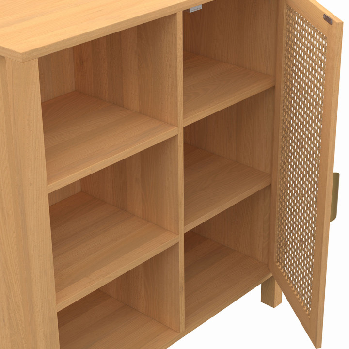 Aparador de caña con 3 estantes y armario 70 cm - EDHEN | ID Market