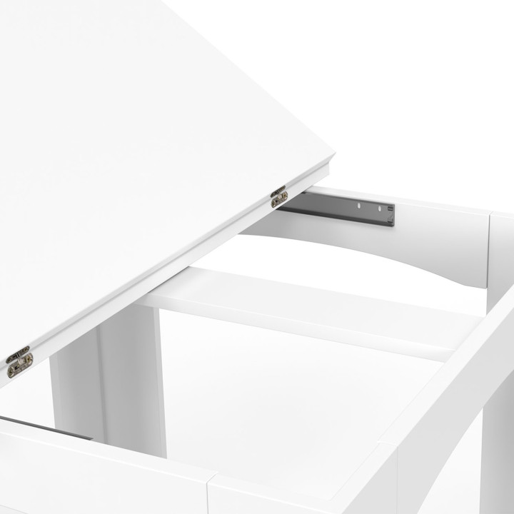 Table à manger extensible rectangle DONA 4-8 personnes blanche 80-160 cm Table à manger extensible rectangle DONA 4-8 personnes blanche 80-160 cm