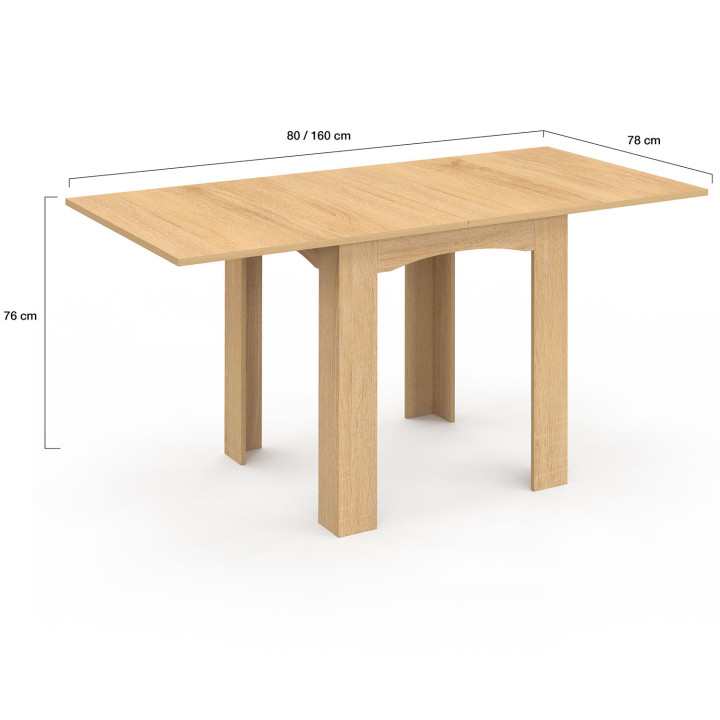Table à manger extensible rectangle DONA 4-8 personnes hêtre 80-160cm Table à manger extensible rectangle DONA 4-8 personnes hêtre 80-160cm