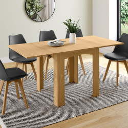 Table à manger extensible rectangle DONA 4-8 personnes hêtre 80-160cm