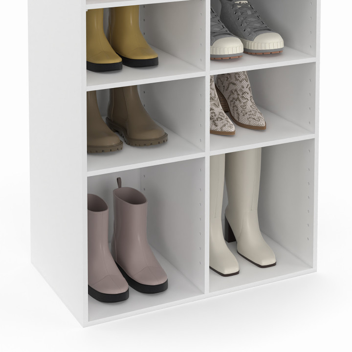 Zapatero de 16 compartimentos, blanco | IDMarket