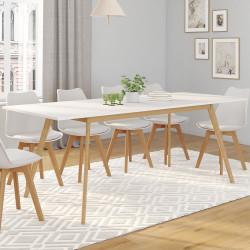 Witte uitschuifbare Scandinavische tafel - 200 cm | ID Market