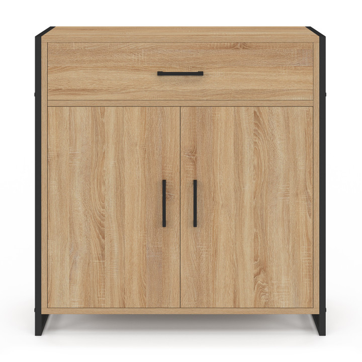 Mueble zapatero 12 pares 2 puertas y 1 cajón diseño industrial - LUIS | ID Market