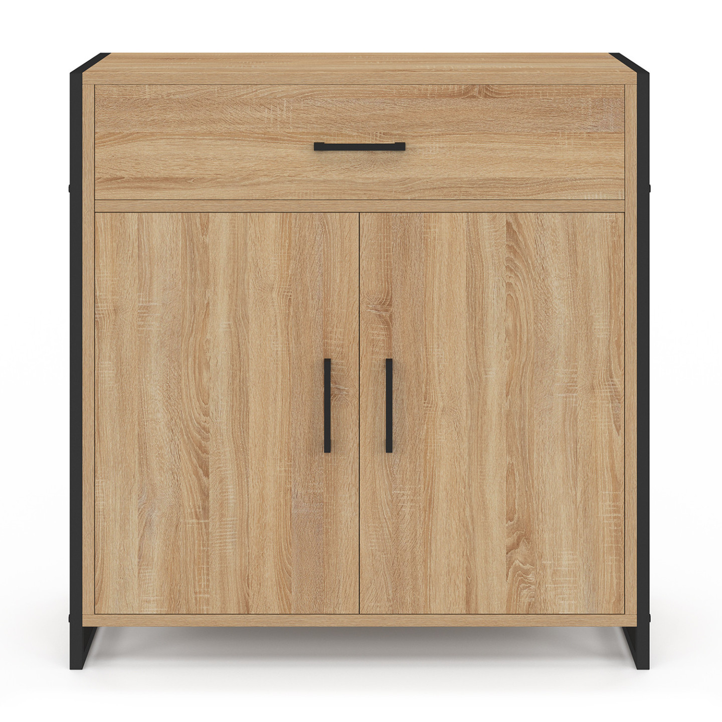 IDMarket - Kledingkast BOSTON schoenenkast 2 deuren hout en zwart