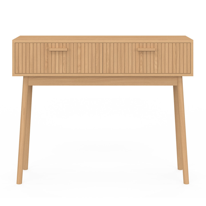 Console 2 tiroirs JULIETTE effet lattes