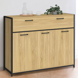 DETROIT Credenza da 100 cm con 3 ante e 1 cassetto, design industriale