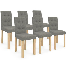 Scandinavisch grijs gestoffeerde stoelen - set van 6 - POLGA | ID Market