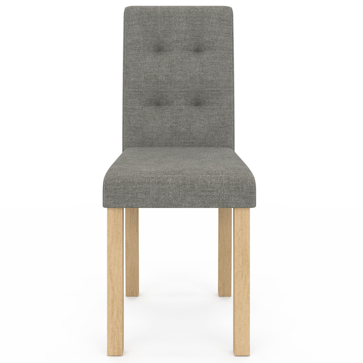 Lot de 6 chaises POLGA capitonnées grises pour salle à manger