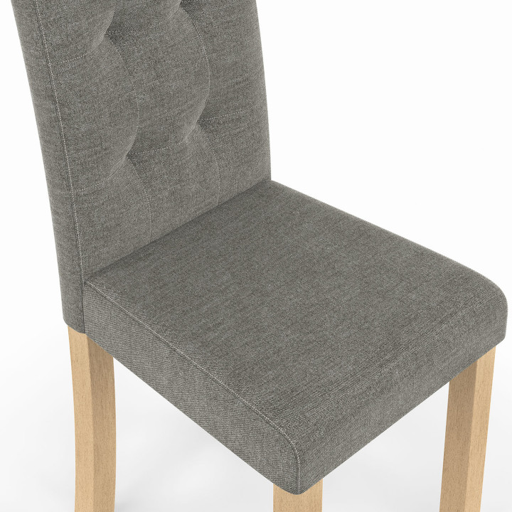 Lot de 6 chaises POLGA capitonnées grises pour salle à manger