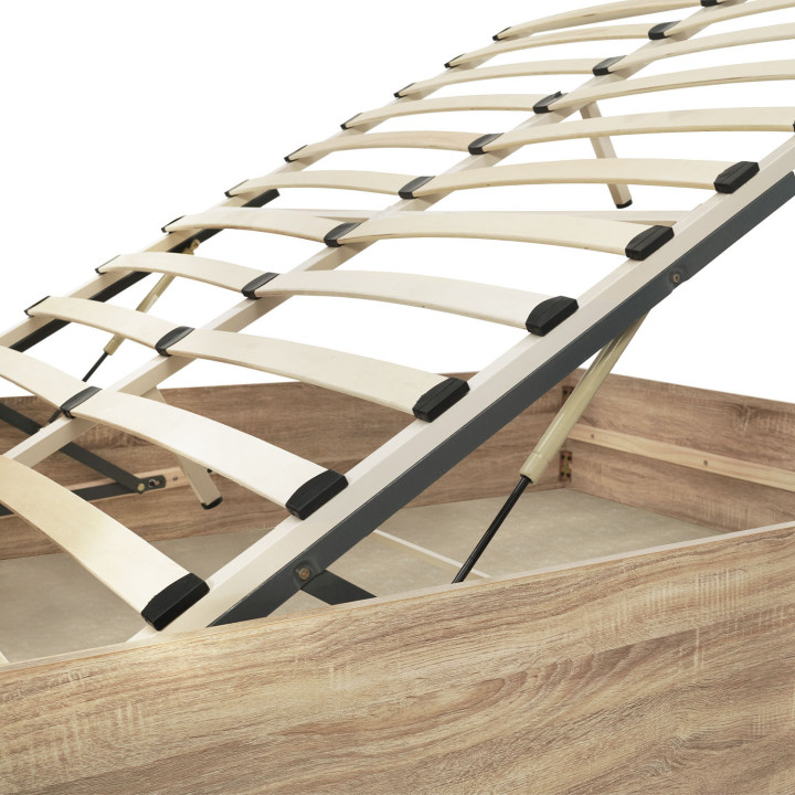 Tweepersoonsbed met boxspring 140x190 cm beukeneffect - SEASIDE | ID Market