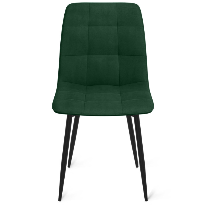 Sillas de terciopelo de colores mixtos: verde, amarillo y gris con patas de metal - MILA | ID Market