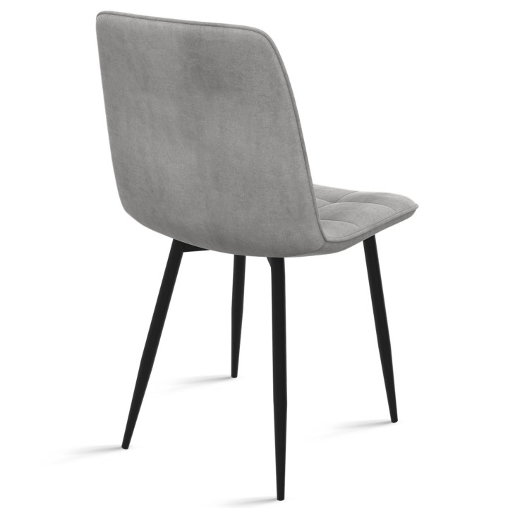 Sillas de terciopelo de colores mixtos: verde, amarillo y gris con patas de metal - MILA | ID Market