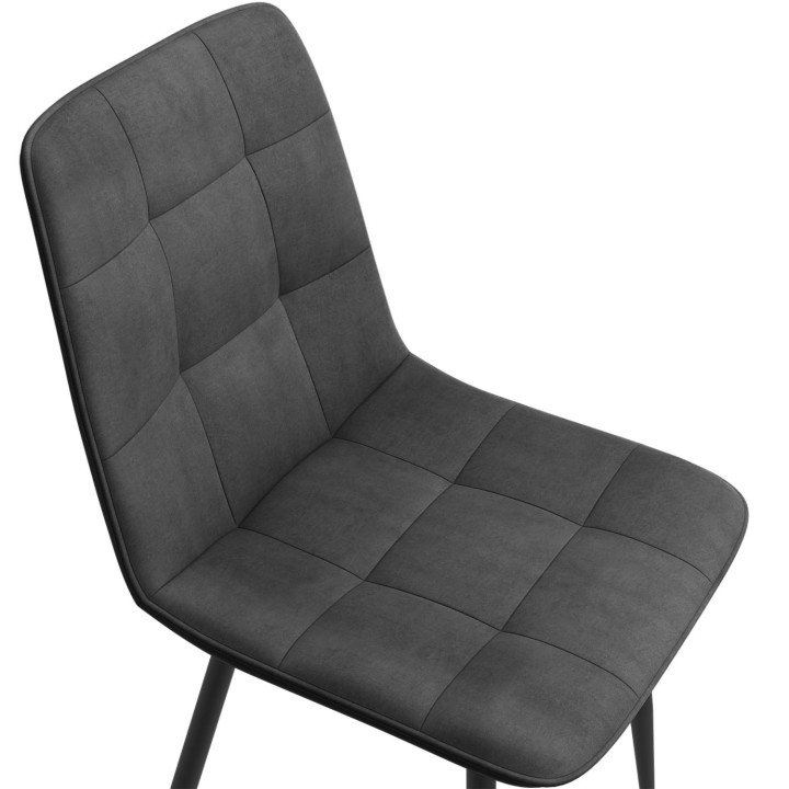 Sillas de terciopelo de colores mixtos: verde, amarillo y gris con patas de metal - MILA | ID Market