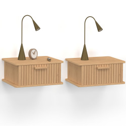 Comodini a muro a 1 cassetto con doghe in legno - JULIETTE | IDMarket